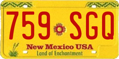 NM license plate 759SGQ