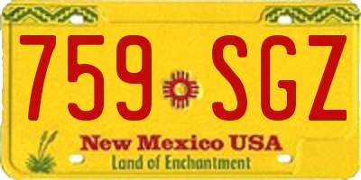 NM license plate 759SGZ