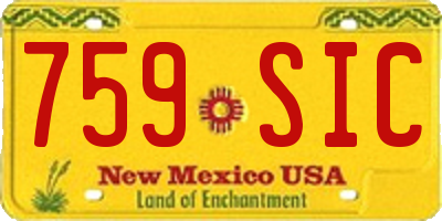NM license plate 759SIC