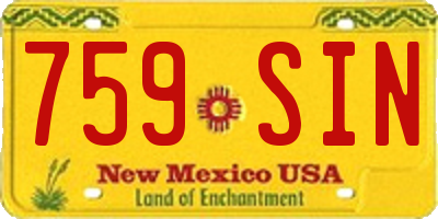 NM license plate 759SIN