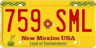 NM license plate 759SML