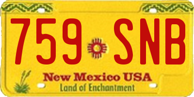 NM license plate 759SNB