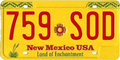 NM license plate 759SOD