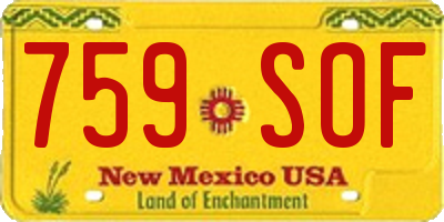 NM license plate 759SOF