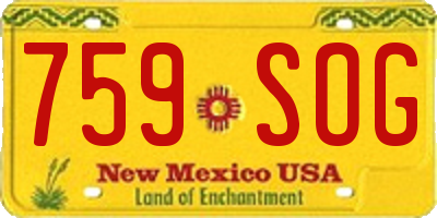 NM license plate 759SOG