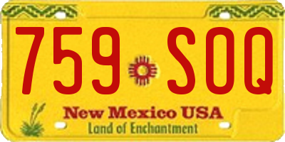 NM license plate 759SOQ