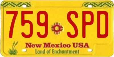 NM license plate 759SPD