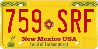 NM license plate 759SRF