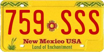 NM license plate 759SSS