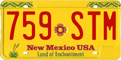 NM license plate 759STM