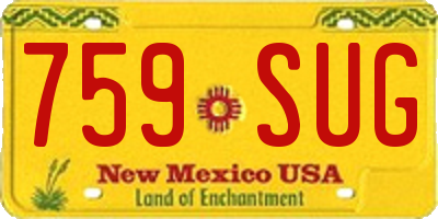 NM license plate 759SUG