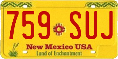 NM license plate 759SUJ