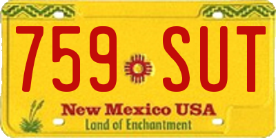NM license plate 759SUT