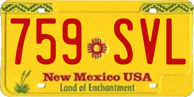 NM license plate 759SVL