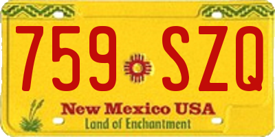 NM license plate 759SZQ