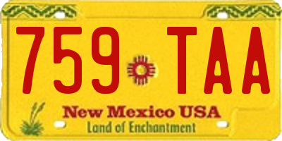 NM license plate 759TAA