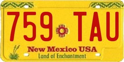 NM license plate 759TAU