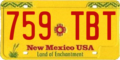 NM license plate 759TBT