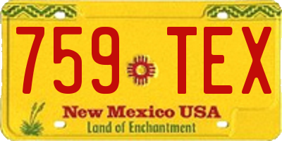 NM license plate 759TEX
