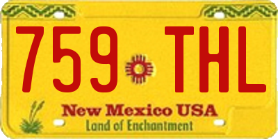 NM license plate 759THL