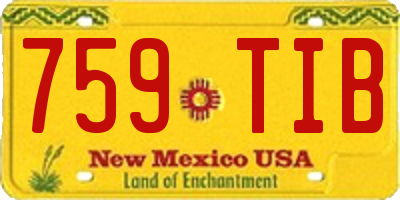 NM license plate 759TIB