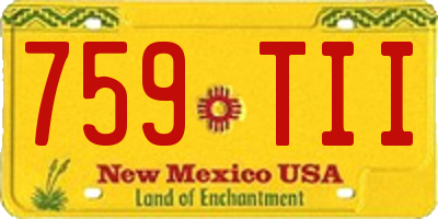 NM license plate 759TII