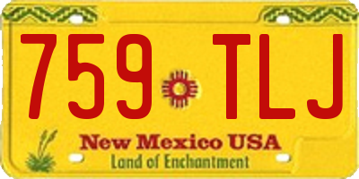 NM license plate 759TLJ