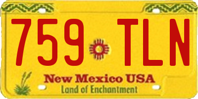 NM license plate 759TLN