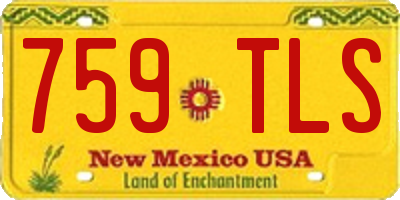 NM license plate 759TLS