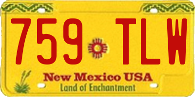 NM license plate 759TLW