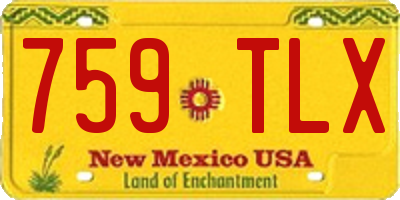 NM license plate 759TLX