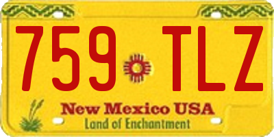 NM license plate 759TLZ