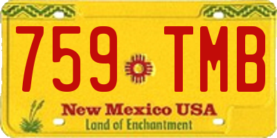 NM license plate 759TMB