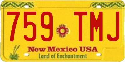 NM license plate 759TMJ