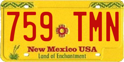 NM license plate 759TMN
