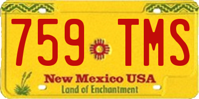 NM license plate 759TMS