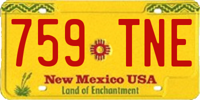 NM license plate 759TNE