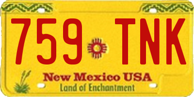 NM license plate 759TNK