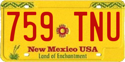 NM license plate 759TNU