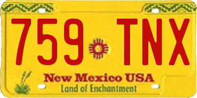 NM license plate 759TNX