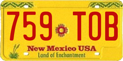 NM license plate 759TOB