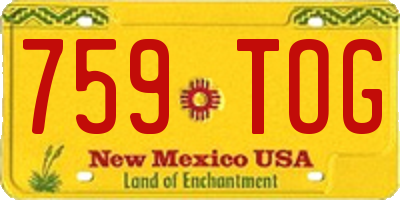 NM license plate 759TOG