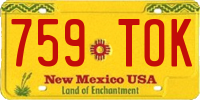 NM license plate 759TOK