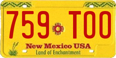 NM license plate 759TOO