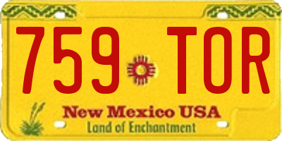 NM license plate 759TOR
