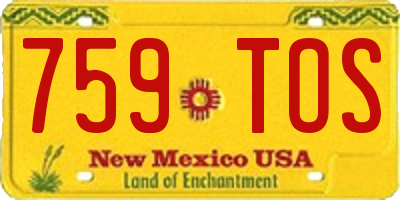 NM license plate 759TOS