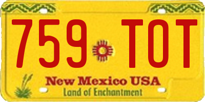 NM license plate 759TOT