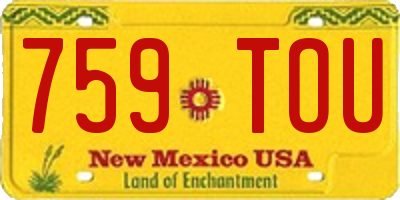 NM license plate 759TOU