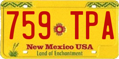 NM license plate 759TPA
