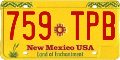 NM license plate 759TPB